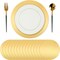 50 Pcs Round Paper Placemats Decorative Disposable Place Mats Table Mats for Dining Wedding Table Decoration Home Banquet New Years Festive Party Birthday Holiday (Gold)